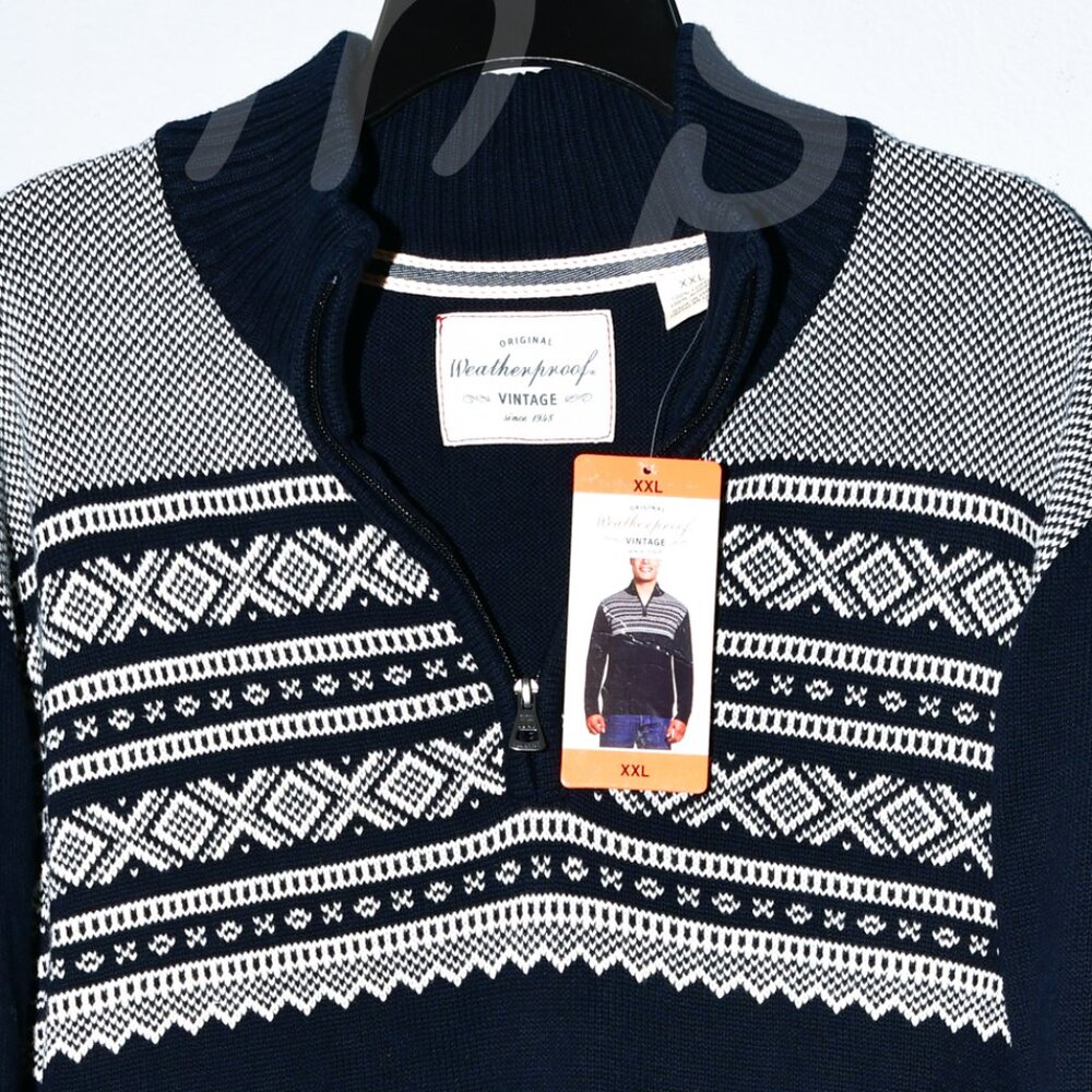 Weatherproof Vintage Men's 1/4 Zip‎ Holiday Sweater